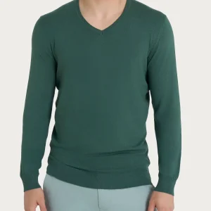 Pull scollo a V a manica lunga in Summertime - Dark Forest