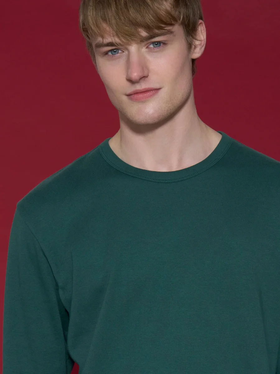 Pigiama girocollo in interlock di caldo cotone - Fant. Bistro Green - immagine 4