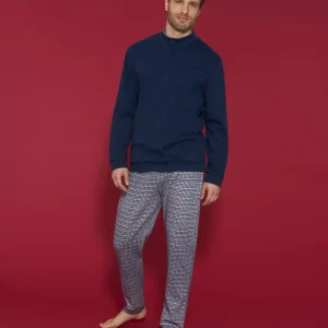 Pigiama con collo alto serafino  in interlock di caldo cotone - Fant. Zinfandel