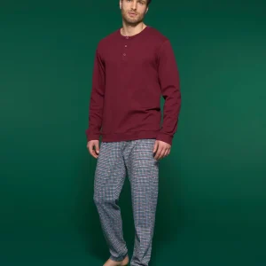 Pigiama a serafino in interlock di caldo cotone - Fant. Zinfandel