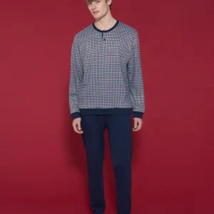 Pigiama tartan a serafino in interlock di cotone - Fant. Zinfandel