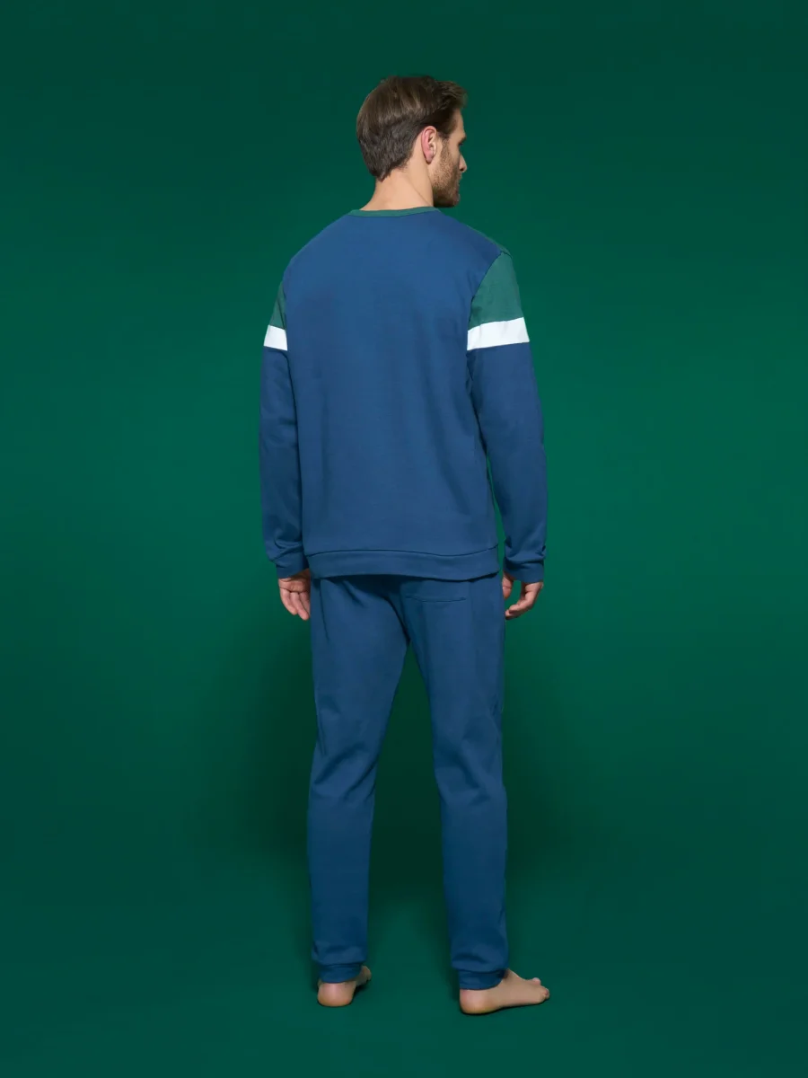 Pigiama a serafino in in interlock di cotone - Fant. Bistro Green - immagine 3