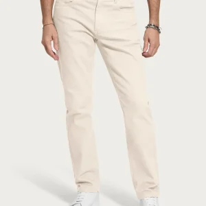 Pantalone 5 tasche in Raw Twill di cotone elasticizzato - Champignon