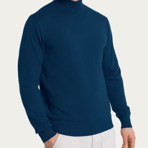 Lupetto in maglia unita in Merino Soft - Aviazione