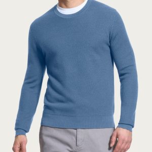 Pull girocollo Punto Links in Merino Soft - Colony Blue