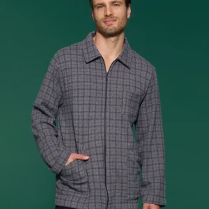 Giacca da camera in Cotton Eco Pile - Fant.Grigio Mel.