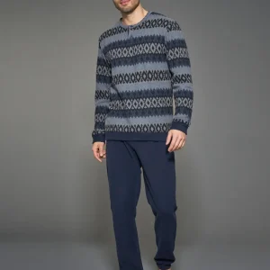 Pigiama a serafino in Cotton Eco Pile - Fant.Fucile Mel.