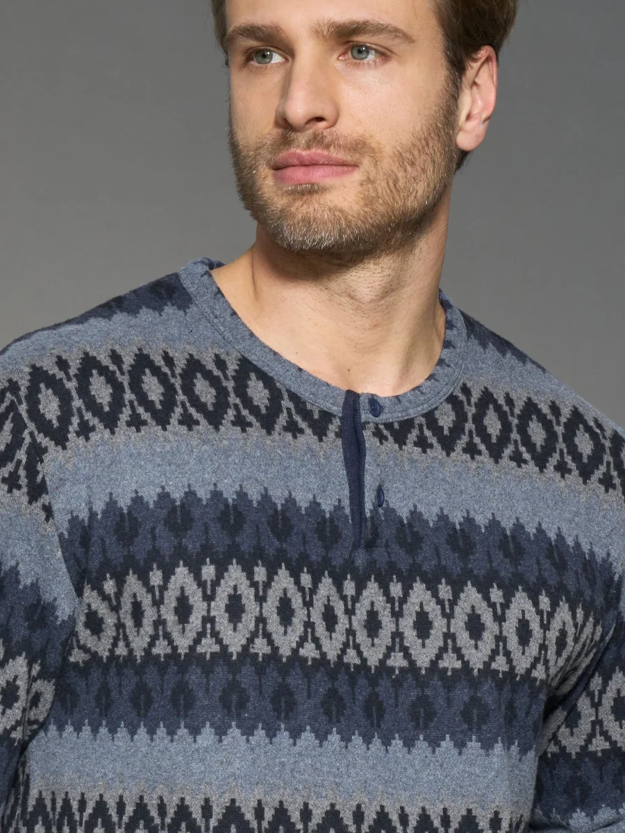 Pigiama a serafino in Cotton Eco Pile - Fant.Fucile Mel. - immagine 4