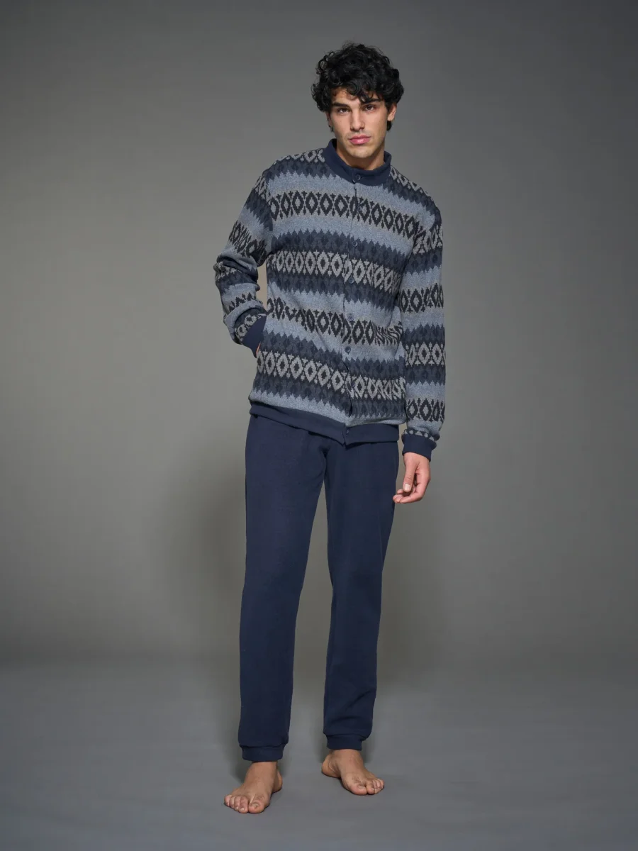 Pigiama aperto in Cotton Eco Pile - Fant.Fucile Mel.