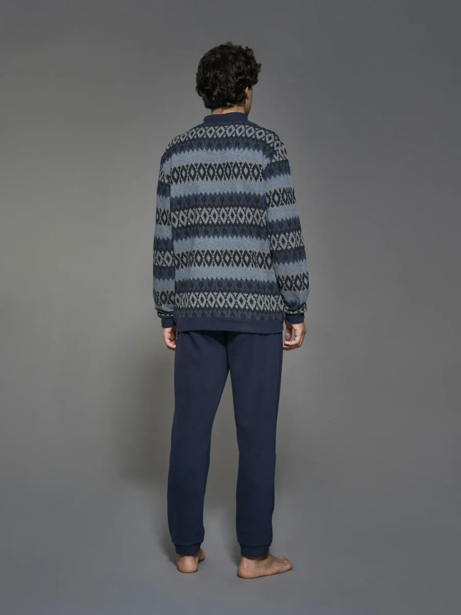 Pigiama aperto in Cotton Eco Pile - Fant.Fucile Mel. - immagine 3