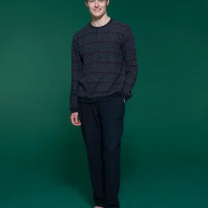 Pigiama a serafino in Cotton Eco Pile - Fant.Outer Space