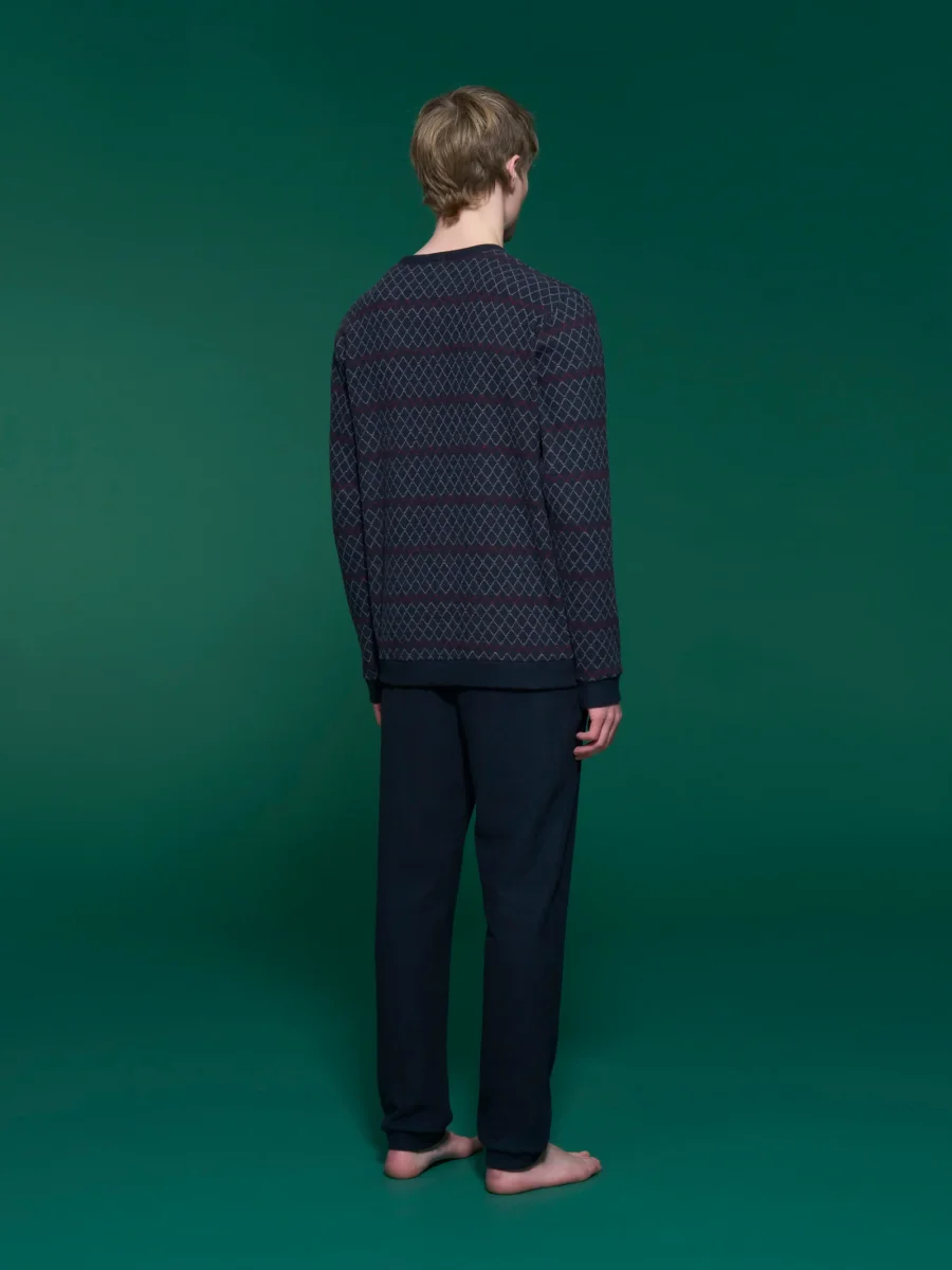 Pigiama a serafino in Cotton Eco Pile - Fant.Outer Space - immagine 3