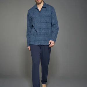 Pigiama aperto in Cotton Eco Pile - Fant.Denim