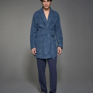 Vestaglia corta in Cotton Eco Pile - Fant.Denim