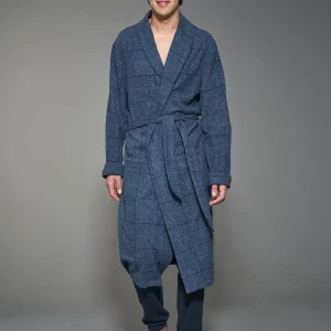 Vestaglia lunga con cintura in Cotton Eco Pile - Fant.Denim