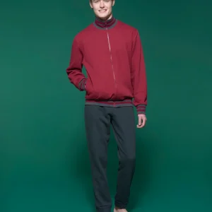 Tuta felpata collo alto in morbido misto cotone - Fant. Tibetan Red