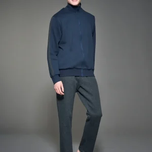 Tuta felpata collo alto in morbido misto cotone - Fant. Navy Blazer