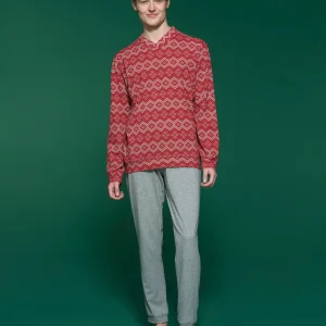 Pigiama natalizio con scollo a V in jersey di cotone - Fant. Salsa