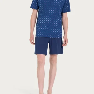 Pigiama corto con stile cravattier in Jersey di Cotone - Fant. Naval Academy Cravatier