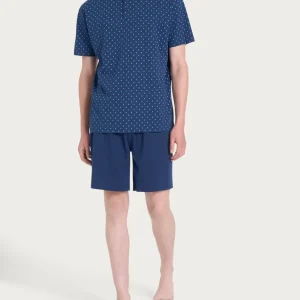 Pigiama corto a serafino con stile geometrico in Jersey di Cotone 58-60 - Fant. Naval Academy