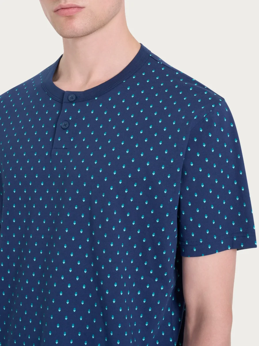 Pigiama corto a serafino con stile geometrico in Jersey di Cotone 58-60 - Fant. Naval Academy - immagine 4