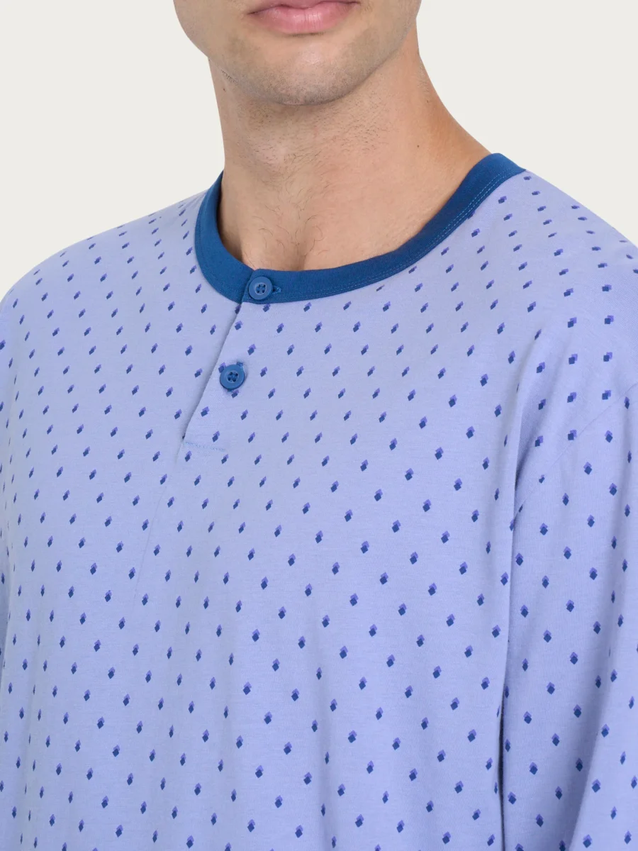 Pigiama a serafino con stile geometrico in Jersey di Cotone 44-56 - Fant. Purple Impression - immagine 4