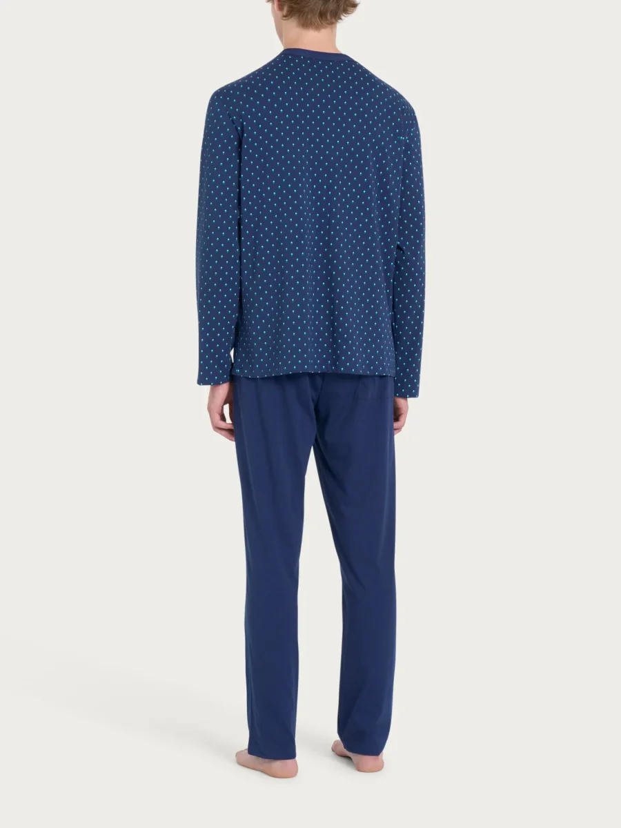 Pigiama lungo aperto con stile geometrico in Jersey di Cotone 58-60 - Fant. Naval Academy - immagine 3