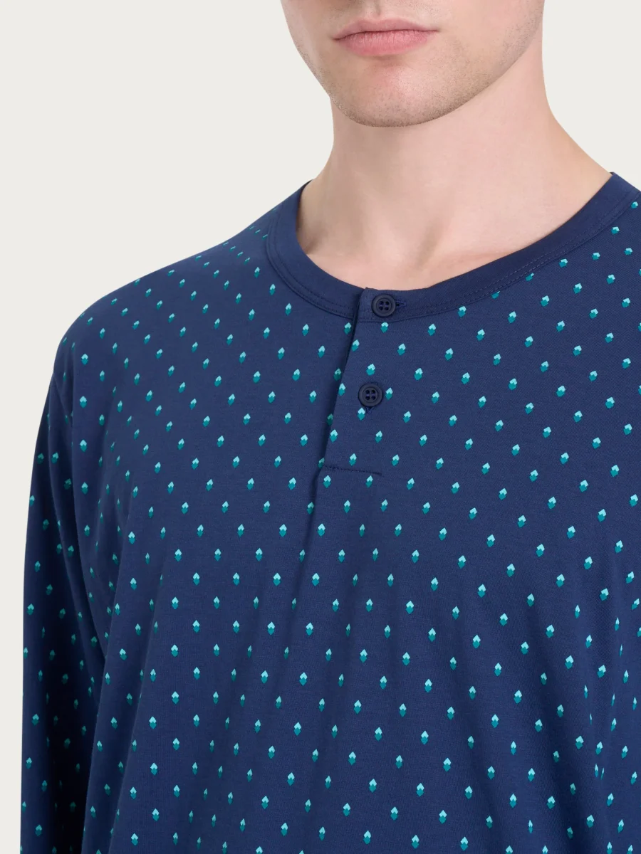 Pigiama a serafino con stile geometrico in Jersey di Cotone 58-60 - Fant. Naval Academy - immagine 4