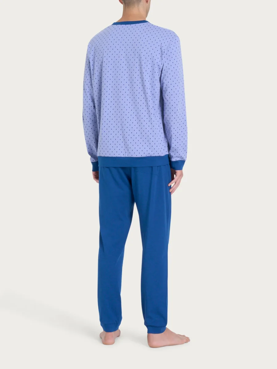 Pigiama a serafino con stile geometrico in Jersey di Cotone 58-60 - Fant. Purple Impression - immagine 3