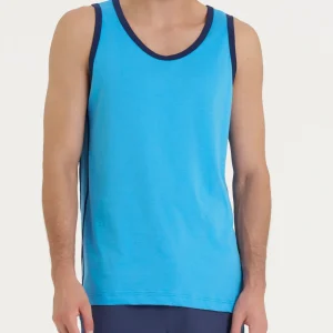 Canottiera a spalla larga in Jersey di Cotone - Fant. Azure Blue