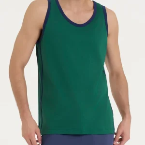 Canottiera a spalla larga in Jersey di Cotone - Fant. Posy Green