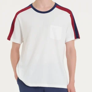 Maglietta girocollo con taschino in Jersey di Cotone - Fant.Bianco