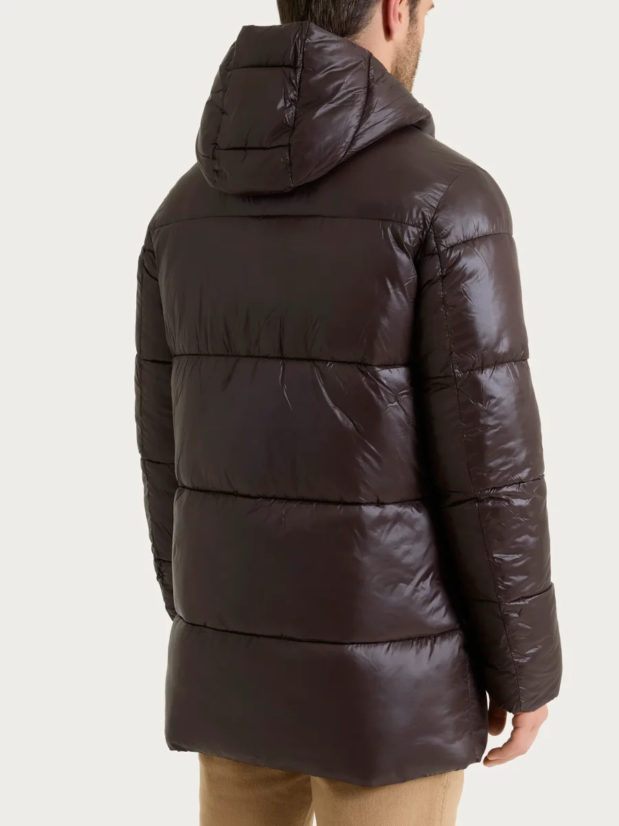 Piumino shiny con cappuccio in Vegan Down - Chocolate Torte - immagine 3