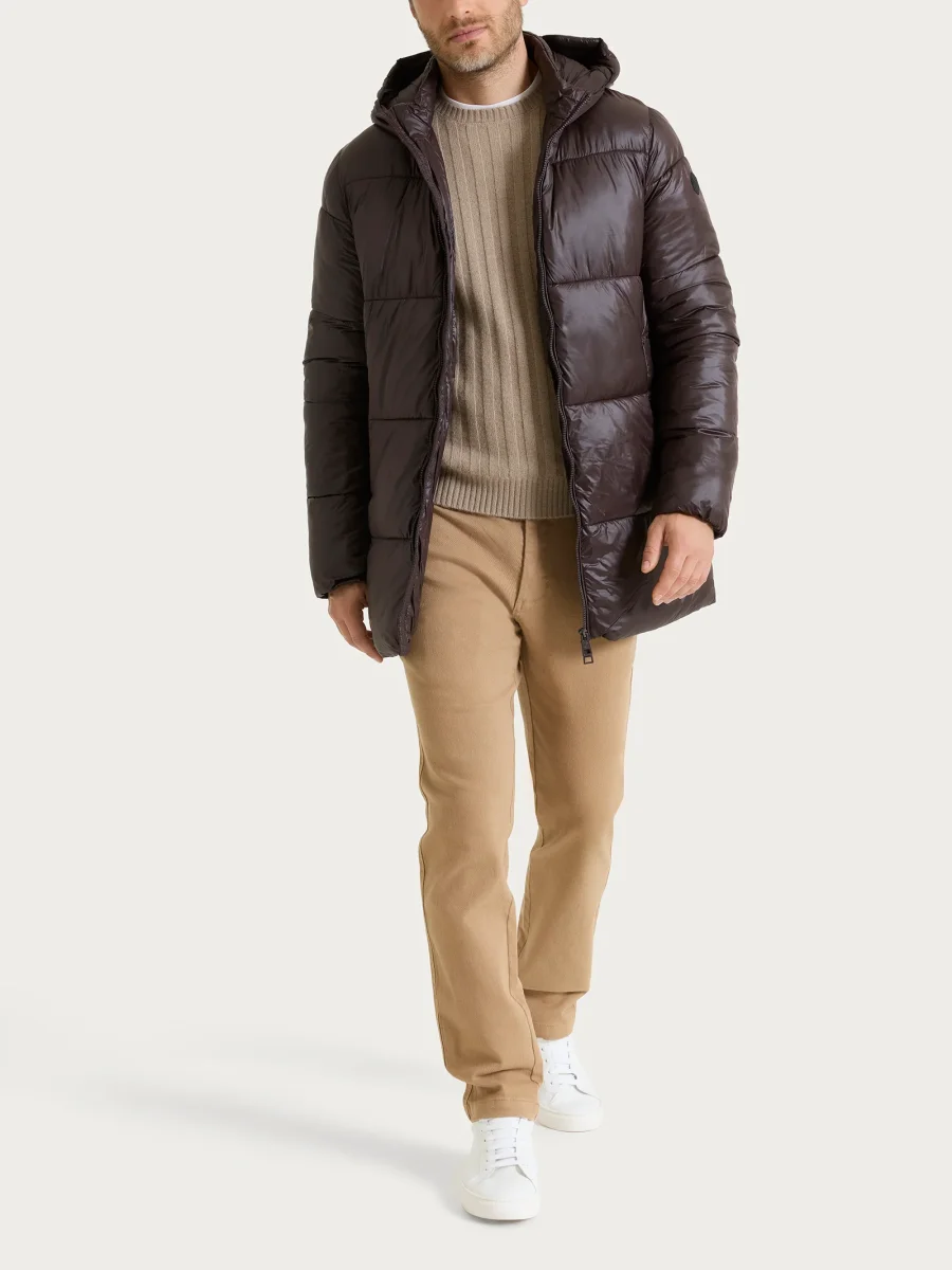 Piumino shiny con cappuccio in Vegan Down - Chocolate Torte - immagine 5