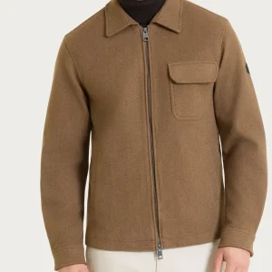 Giacca con collo camicia in Vegan Wool - Castoro Mel.