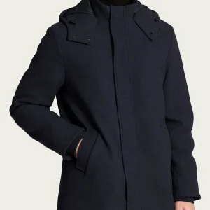 Parka in Vegan Wool - Bleu Mel.