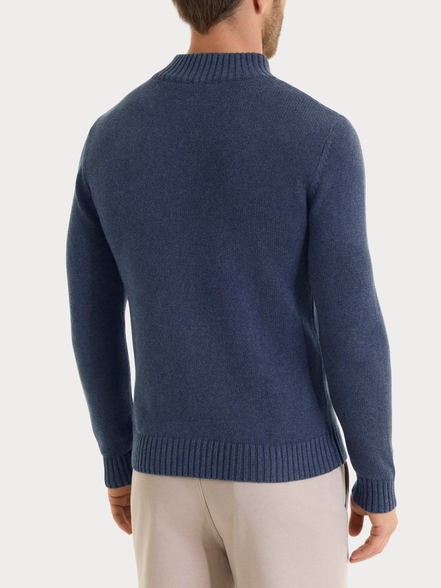 Lupetto con zip e bottoni in Winter Cotton - Avio Mel. - immagine 3