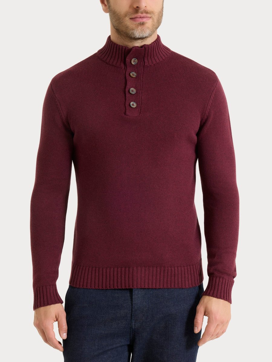 Lupetto con zip e bottoni in Winter Cotton - Fig Mel.