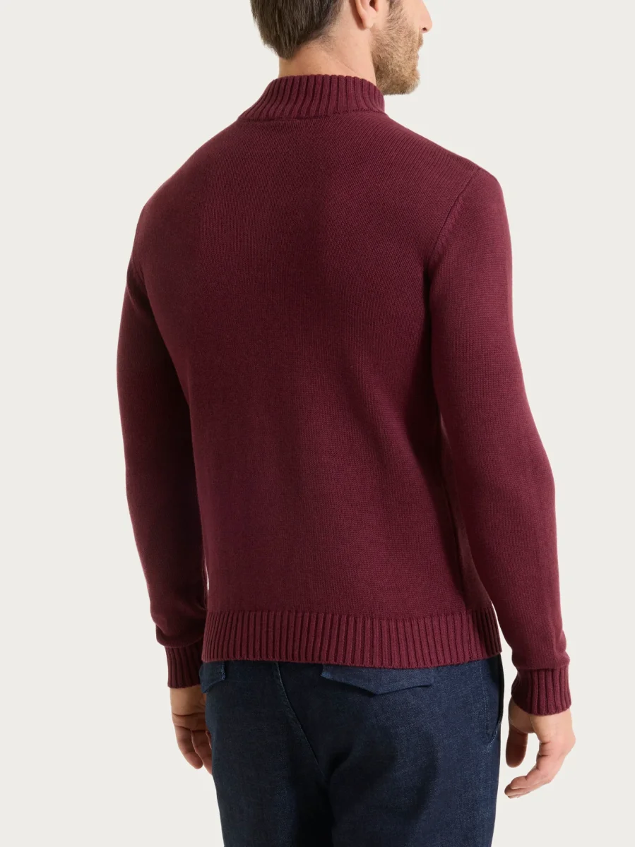 Lupetto con zip e bottoni in Winter Cotton - Fig Mel. - immagine 3