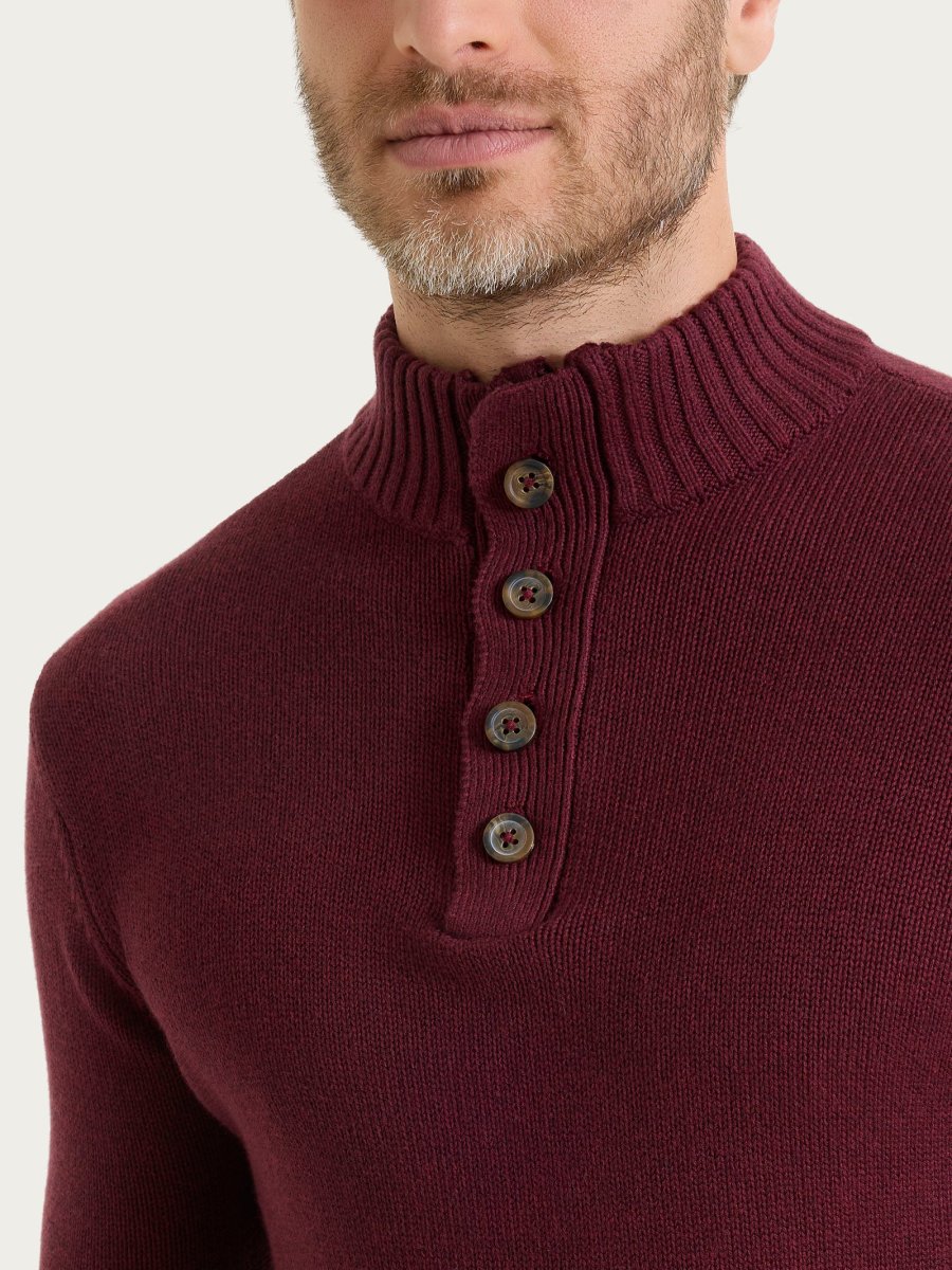 Lupetto con zip e bottoni in Winter Cotton - Fig Mel. - immagine 4