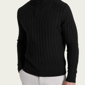 Lupetto con costa piatta in Natural Soft  - Nero