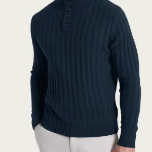 Lupetto con costa piatta in Natural Soft  - Bleu