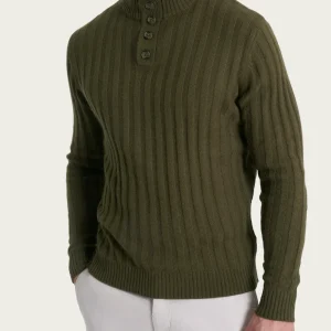 Lupetto con costa piatta in Natural Soft  - Dark Olive