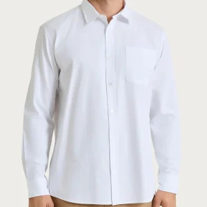 Camicia classica in Oxford Double Twisted - Bianco