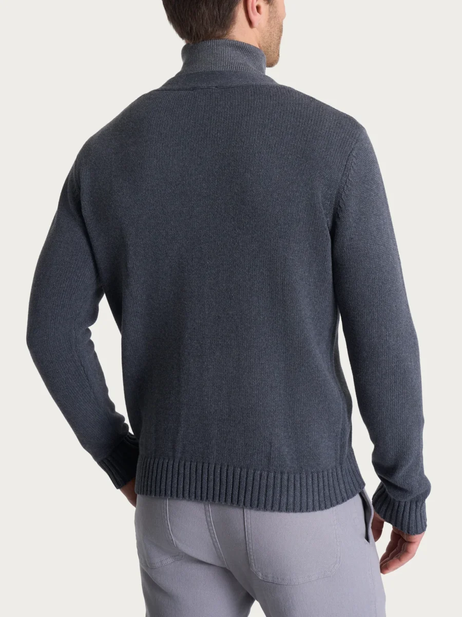 Cardigan in Winter Cotton - Ardesia Mel. - immagine 3