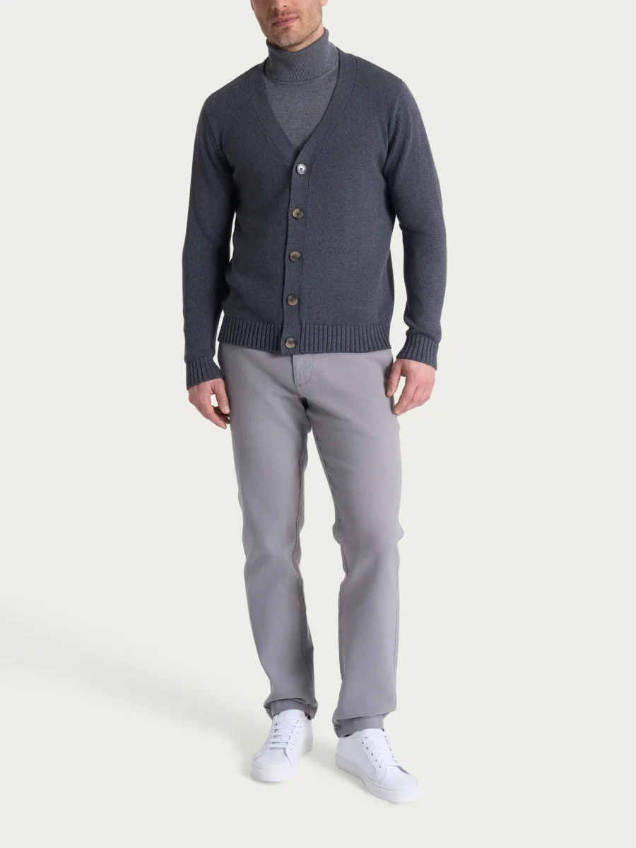 Cardigan in Winter Cotton - Ardesia Mel. - immagine 5