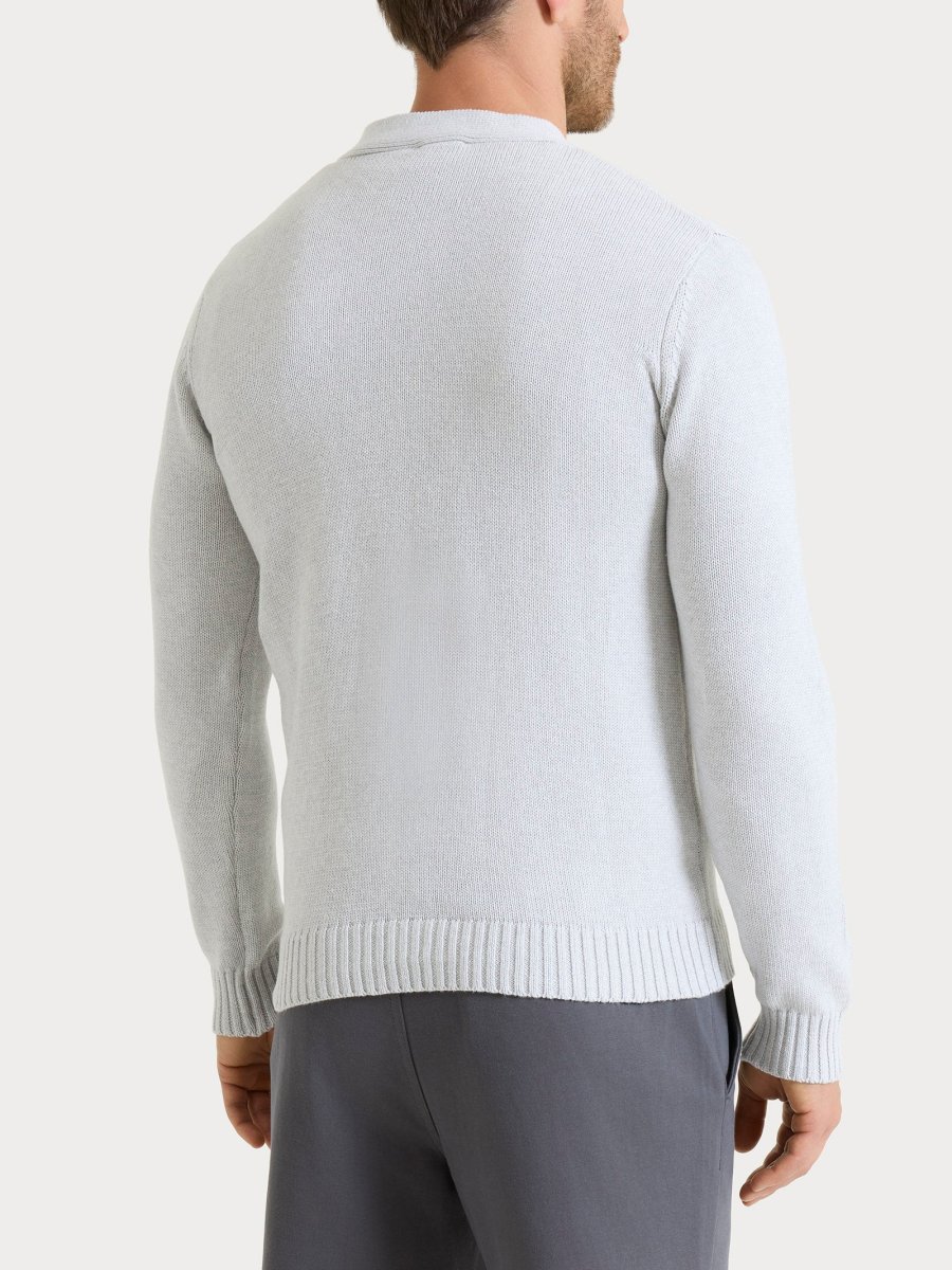 Cardigan in Winter Cotton - Dawn Blue Mel. - immagine 3