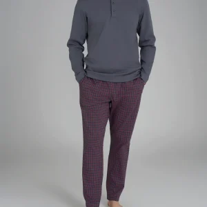 Pigiama a serafino con fantasia tartan in interlock di cotone - Fant. Turbulence Small Check