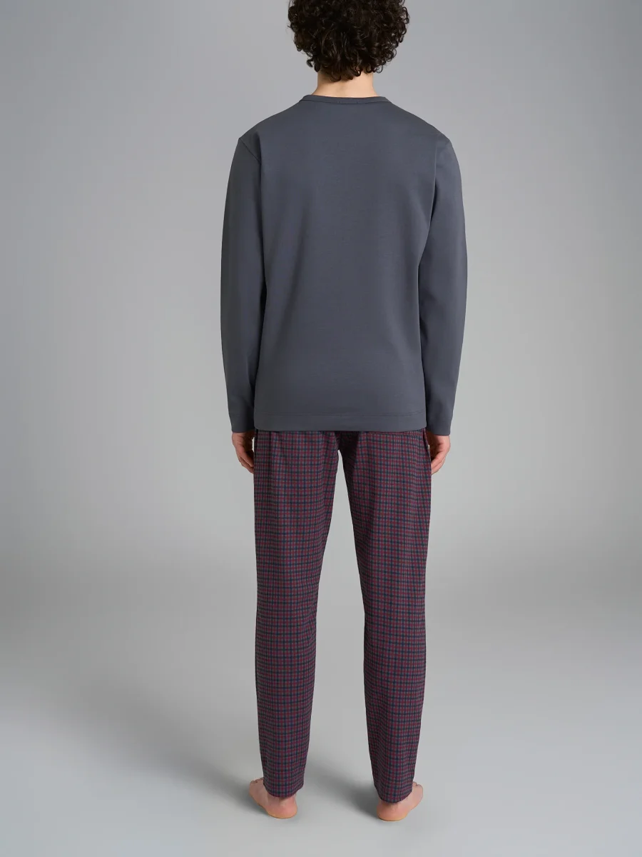 Pigiama a serafino con fantasia tartan in interlock di cotone - Fant. Turbulence Small Check - immagine 3