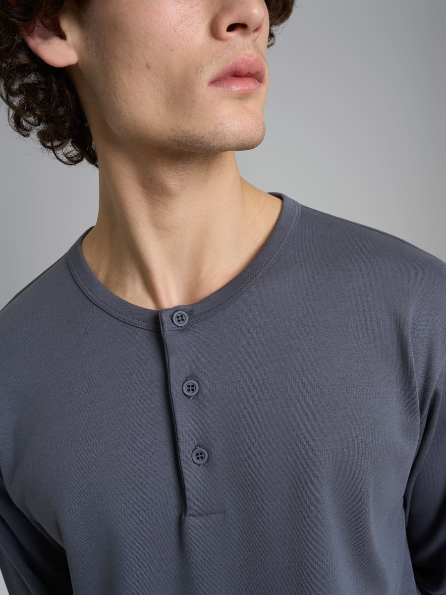 Pigiama a serafino con fantasia tartan in interlock di cotone - Fant. Turbulence Small Check - immagine 5